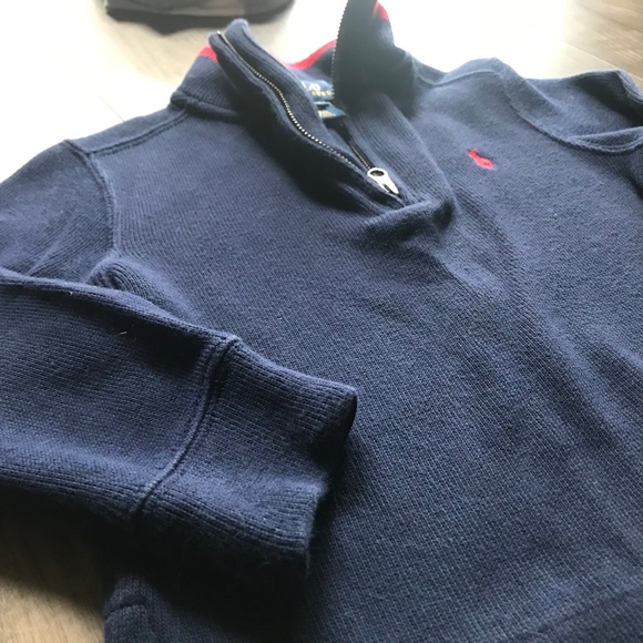 Boys Polo Navy Blue Knit Long Sleeve Pullover Size 2T - Picture 5 of 6